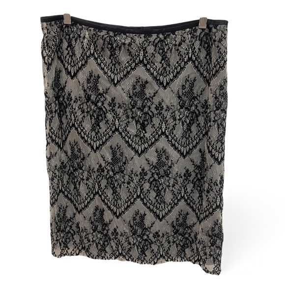 NWT Peruvian Connection Black/Pearl Lace Pencil Skirt w/Full Lining Size 10 - Picture 2 of 16